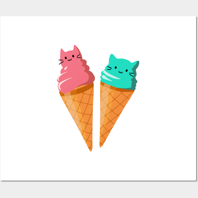 Ice Cream Cats Wall Art by LeiaHeisenberg